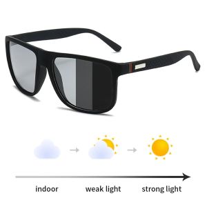 Fashion Photochromic Polarized Sunglasses Men Women Vintage Square Mens Sun Glasses Brand Designer Driving Fishing UV400 Shades