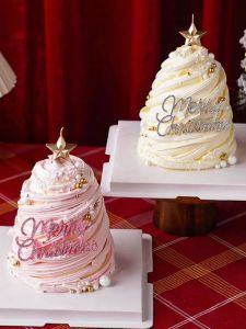 Giáng Sinh Mới Chúc Cây Trang Trí Bánh Plugin Kim Cương Ngôi Sao Năm Cánh Nến Giáng Sinh Vui Vẻ Nhãn Lễ Hội Trang Trí Vật Dụng