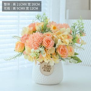 Hoa Giả Hoa Ceramic Nordic Indoor Plant Living Room Table Centerpiece Bàn Trà Bàn Ăn Hoa Giả Bó Hoa Bồn Hoa Trang Trí Nhà
