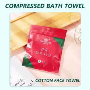 KIM GIANT Local Shipping 24*30cm/70*140cm One-time High-quality Compressed Towel Bathing Set一次性优质压缩毛巾全棉洗脸巾