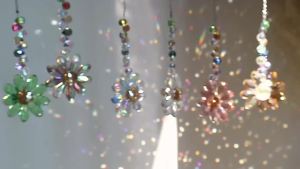 Glass Crystal Pendant Rainbow Maker Indoor Window Sunflower Sun Catcher Ornament Christmas Gift Yard Garden Decorations