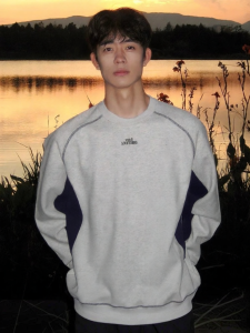 JEENSYIU | Áo Hoodie Không Mũ Trùm Đầu Cổ Tròn