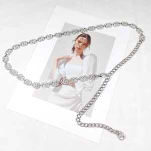 Fashion Water Drilled Metal Chain Belt Accessory