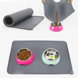 Winter Waterproof Pet Mat For Dog Cat Solid Color Silicone Pet Food Pad Pet Bowl Drinking Mat Dog Feeding Placemat Easy Washing