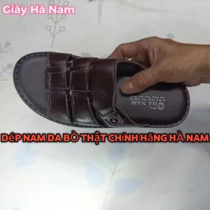 Dép Nam Quai Ngang TiTi ĐÔ Da Bò Thật Cao Cấp DNA2118