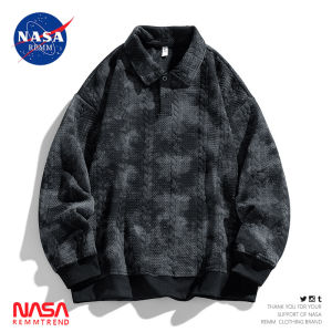 NASA Collaborative Artistic Texture Heavyweight Hoodie Mens Loose Casual Top Spring Autumn Polyester Antibacterial Sweatshirt