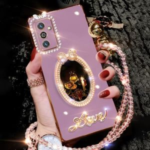 เคสสำหรับ VIVO โทรศัพท์ Y19S Y04 Y29 Y39 Y100 V27 V25 5G V25E V25pro V23E พร้อมกระจกและเชือกยาว