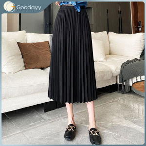 Women Muslimah Skirt Satin Pleated High Waist A Line Skirt Long Skirt Vintage Fashion Maxi Long Skirt For Women 缎面百褶裙