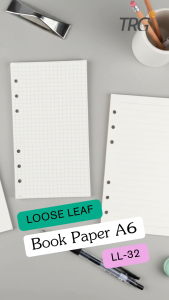 TRG Isi Loose Leaf Bookpaper 6 Holes LL-32 A6 90gsm - Refill Kertas Binder Book Paper Motif Ruled Dotted Grid Plain 90 gsm 1 Pak Isi 50 Lembar TRG