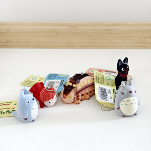 Japanese Genuine Version Miyazaki Hayaototoro Bus Black Cat Gigi Ponyo Flocking Pendant Small Ornaments In Stock