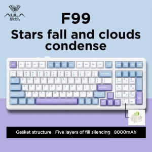 AULA | AULA F99 Three-Mode Gaming Mechanical Keyboard 2.4G/USB/BT 99 Keys with RGB Backlighting Ultra-Long Battery Life