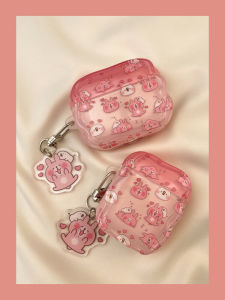 Cute Cartoon Pink Rabbit Airpods Case Wireless Bluetooth Soft Shell TPU Second Generation iPod Apple pro Earphones Protection Cover
