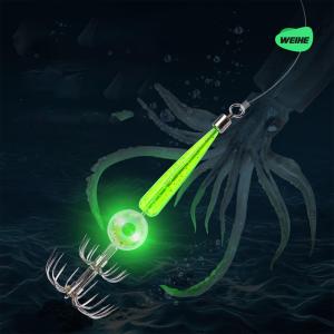 LED Glow Squid Jig Hooks Electronic Saltwater Fishing Lure Kit With Underwater Flasher Light Waterproof Squid Lures Night Fish