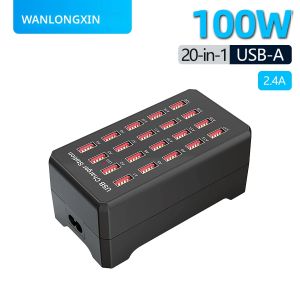 ที่ชาร์จ GaN 100W USB C แบบตั้งโต๊ะ ชาร์จเร็ว 20 พอร์ต USB PD รองรับ Fast Charge 3.0 สำหรับ iPhone 17 16 15 14 Samsung