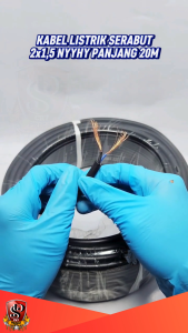 20 METER Kabel Serabut Tembaga 2x1.5 NYYHY Hitam SNI / Kabel Fleksibel Serabut Tembaga 2x1.5 Panjang 20 METER Warna Hitam