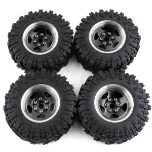 RS | RED SPIDER 4PCS 98MM 1.9" Super Viscosity Rubber Rock Tyres Wheel Tires with Beadlock Wheel Rim for 1:10 RC Crawler