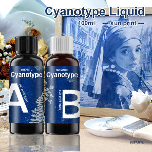A5/A6 Colour White Paper Cyanotype Liquid Kit (50/100ml) With Tutorial Tools Solar Print Drawing Paper DIY Sun Art Kit Beginner