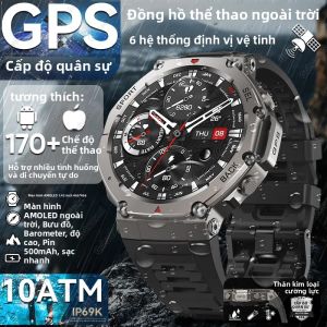 Đồng Hồ Thông Minh GPS Băng Tần Kép Cấp Quân Sự Dành Cho Nam Màn Hình AMOLED HD 10ATM Chống Nước Bluetooth Gọi La Bàn Thể Thao Theo Dõi Sức Khỏe