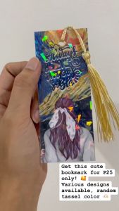 INSPIRATIONAL BOOKMARK WITH BROKEN GLASS PHOTO TOP EYELET AND TASSEL 5X2INCHES RANDOM TASSEL COLOR