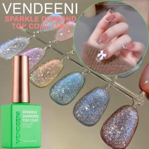 Sơn gel Top Nhũ Flash siêu sáng Vendeeni chai 15ml ( có thể sơn trên bất kì nền màu sơn nào đều ánh đèn Flash )