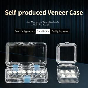 JNSUR Dental Clear Membrane Box Retainer CaseVeneer Box with Membrane Transparent Perforated Denture Storage Box Dentures Box