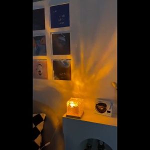 Vimite RGB 16 Màu Pha Lê Thủy Tinh Cube Đèn Bàn Điều Khiển Từ Xa Đèn Ngủ Trong Nhà Thanh Khách Sạn Trang Trí Không Khí Ánh Sáng