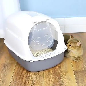 Cat litter box fully enclosed kotak Tandas Kucing Bekas Pasir Kucing Besar