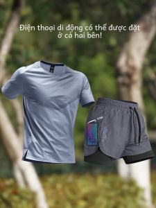 Bộ Đồ Chạy Bộ Marathon Chuyên Nghiệp Cho Nam Quần Short Bảy Điểm Nhanh Khô Mùa Hè Lụa Băng Thể Thao Thể Dục Bộ Dụng Cụ