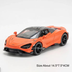 1:32 Scale 720S 765LT Toy Car Model Metal Diecast Music Light Doors Opened Pull Back Miniature Vehicles Birthday Gift Collection