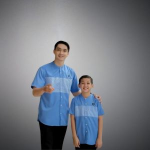 Baju Koko Couple Pria dewasa dan Anak Motif kausar Bahan Katun