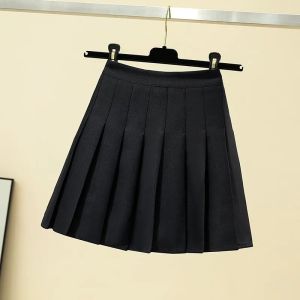 Women Skirts Lengthened Safety Pants Zippered Pleated Skirt JK Uniform Skirt Half Length Short Skirt Lengthened &safety Pants & Zipper & Button