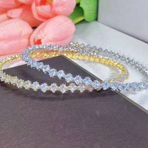 SEQUITO Delicate Brides Jewelry Full Pave Setting AAAAA Sparkling Zirconia Yellow Gold Plated Precious Banquet Adjustable Choker Necklace SN036