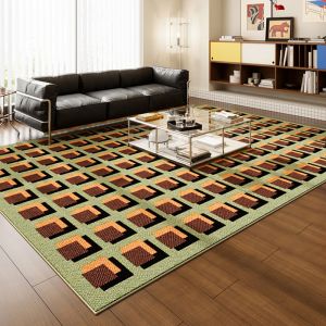 NAIERDENG | Geometric Pattern Bauhaus Style Colorful Waterproof Stain Resistant Rug