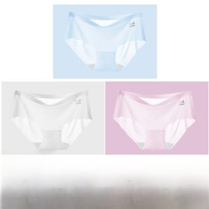 MiiOW | กางเกงชั้นในผ้าไหมน้ำแข็งไร้ตะเข็บสำหรับผู้หญิง MiiOW 2025 กางเกงขาสั้นกีฬาฟิตเนสระบายอากาศได้ดีเอวกลางบางเฉียบ