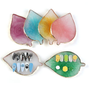 PINPAI Color Mixing Gel Nail Display Palette Board Resin Agate Stone Gel Nail Color Display Shelf Plate For Nail Tips Painting Tool