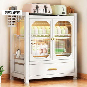GSlife🔥🔥【Dust-Proof Insect-Proof】2/3 Layers Dish Rack Organizer Cabinet Kitchen Countertop Plates Organizer Rack Kitchen Multipurpose Shelves