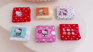 Sanrio | Embroidered fabric small square bag cute and portable coin and card holder multifunctional small storage pouch