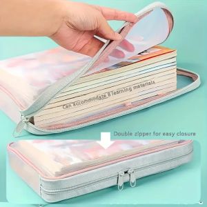 One A4 Zipper File Bag a Three-Layer Mesh-Nylon Storage Pouch Suitable for Organizing Books And Office Supplies. ﻿