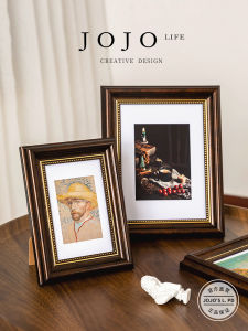 American Retro Simple Style Picture Frame Tabletop Wall Hanging Home Decor Resin Material Long Rectangle Shape Mr Grocery