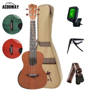 Acouway Ukulele ukelele 21" 24" 26" electric Concert/soprano/tenor ukulele sapele wood Small Guitar