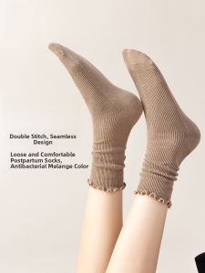 MiiOW | Womens Mid-Calf No-Show Socks Breathable Antibacterial Mushroom Lace High Elasticity Cotton Polyester Blend Moisture Wicking