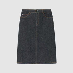 ICICLE | Winter Cotton-Elastic Denim Mid-Length Skirt