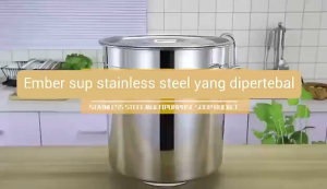 Panci Besar Stainless Steel 304 - Kapasitas 12L/21L/34L/50L Tebal & Anti Lengket Cocok untuk Usaha Catering/Rumah Tangga