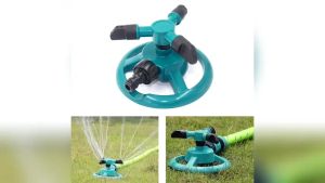 Vòi Phun Tưới Vườn 3 Nhánh Xoay 360 Độ Chân Đế Tròn Vững Chãi Đầu Nối Ống Có Thể Thay Đổi Tiện Dụng