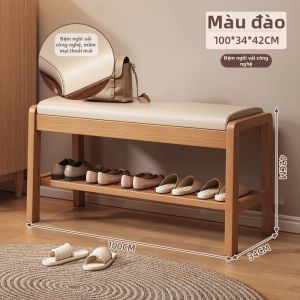 ZHENTAIYUAN | Ghế Đựng Giày Gỗ Thật Có Chức Năng Lưu Trữ