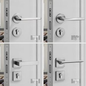 Quiet Universal Magnetic Door Lock for Indoor Bedrooms Wooden Doors Nickel Brushed