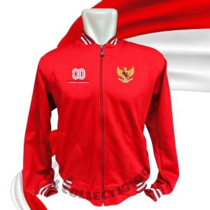 JAKET VARSITY KEMERDEKAAN HUT RI KE 80| DIRGAHAYU RI KE 80 PRIA WANITA TERBARU