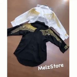 KEMEJA SAYAP OVERSIZE SHAKILA BORDIR GLITER TERMURAH / KEMEJA SAYAP VIRAL / BLOUSE / ATASAN WANITA