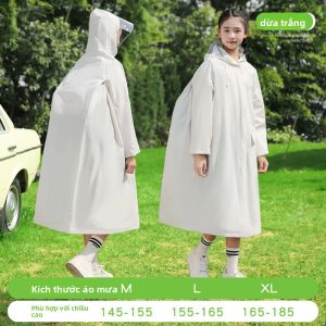 KeyRu | Áo Mưa Chống Thấm cho Thiếu Niên và Trẻ Em có Túi Đựng Ba Lô