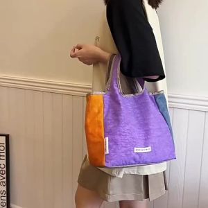 228Nylon Stylish Canvas Bag Singapore Same Tote Foldable Shopping Tote Bag Storage Tote Women